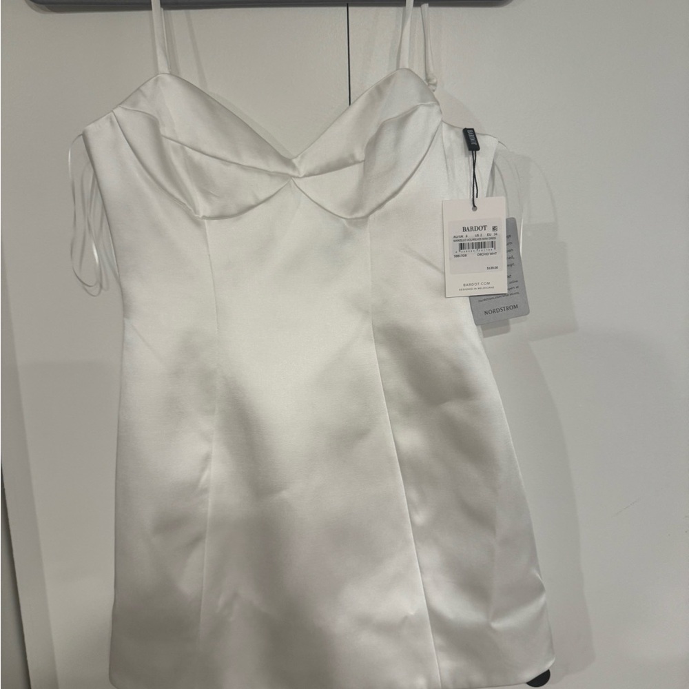 White Satin Mini Dress